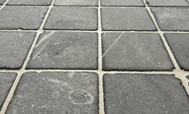 pose de carreaux de pierre bleue en 20x20